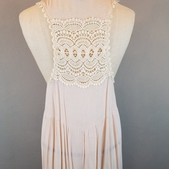 POL Blush Pink Boho Vest with Ivory Lace Women's Size Small - Picture 6 of 8